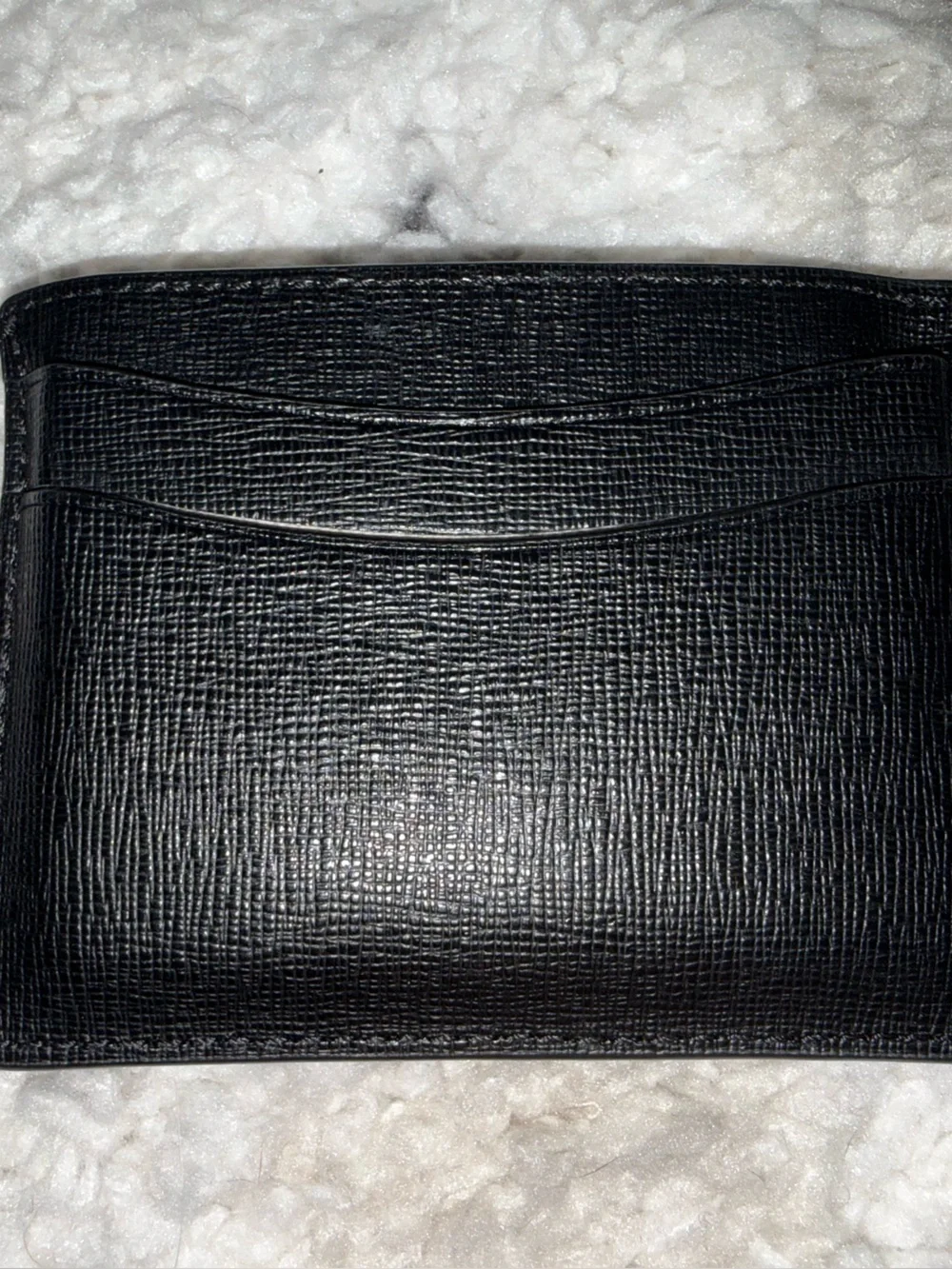 kate spade Black Textured Leather Card & Key Holder with Gold Logo